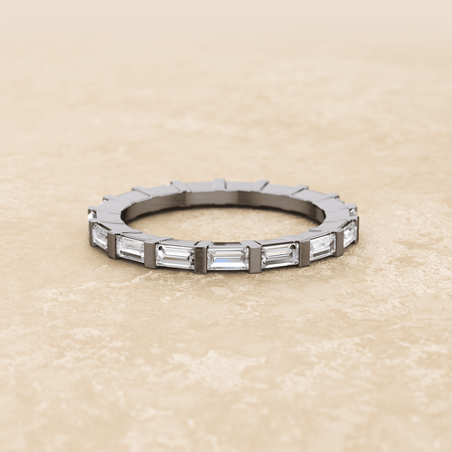 Baguette Eternity Band in 18kt White Gold