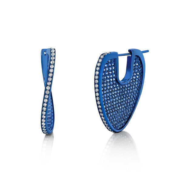 TRANSCEND Diamond and Blue Sapphire Titanium Earrings